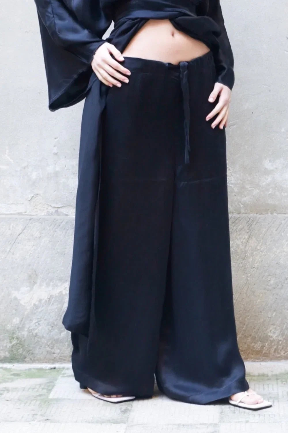 Low Waist Long Wide Pants 100% Bemberg - Modz Designs