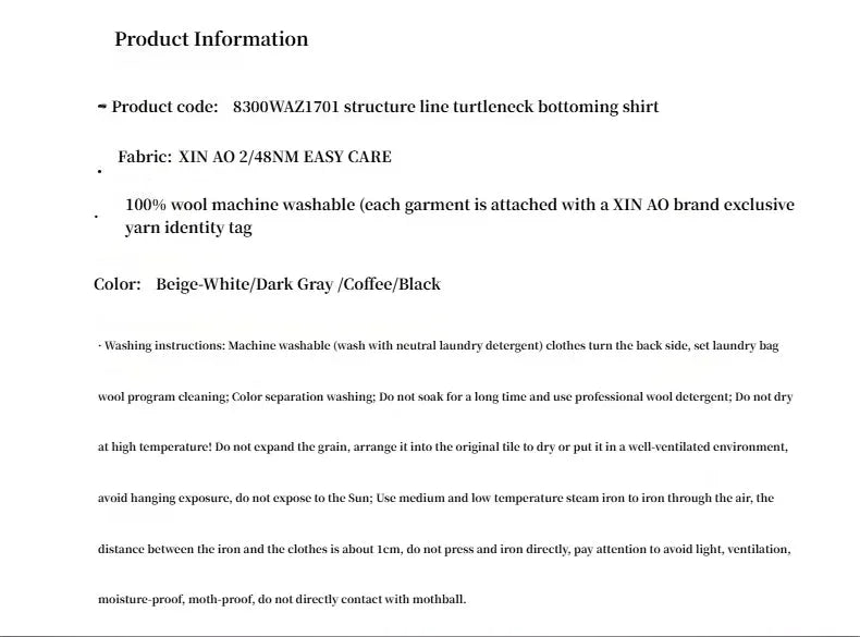 "Moonlight Essence" Machine Washable 48S Wool Pile Collar Bottoming Shirt Slim Fit Inner Knitted Sweater for Women - Modz Designs