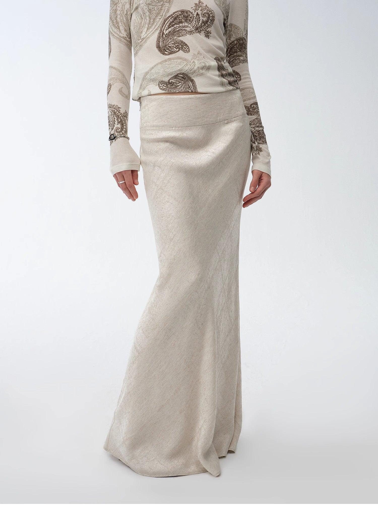 Retro bias-cut linen blended straight fishtail maxi skirt"Light and breezy" - Modz Designs