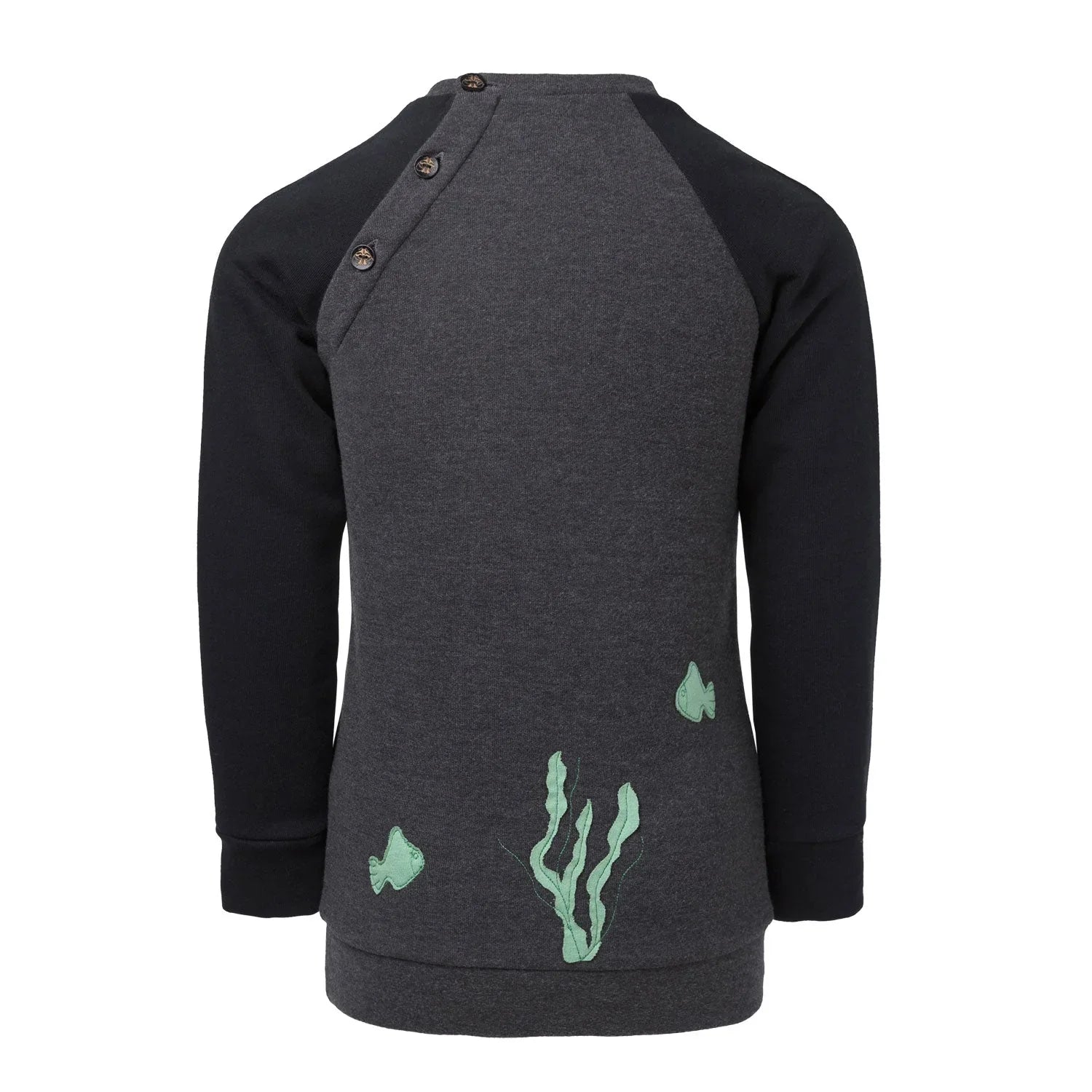 Sweatshirt with Marine Application featuring playful design and raglan sleeves for kids.
