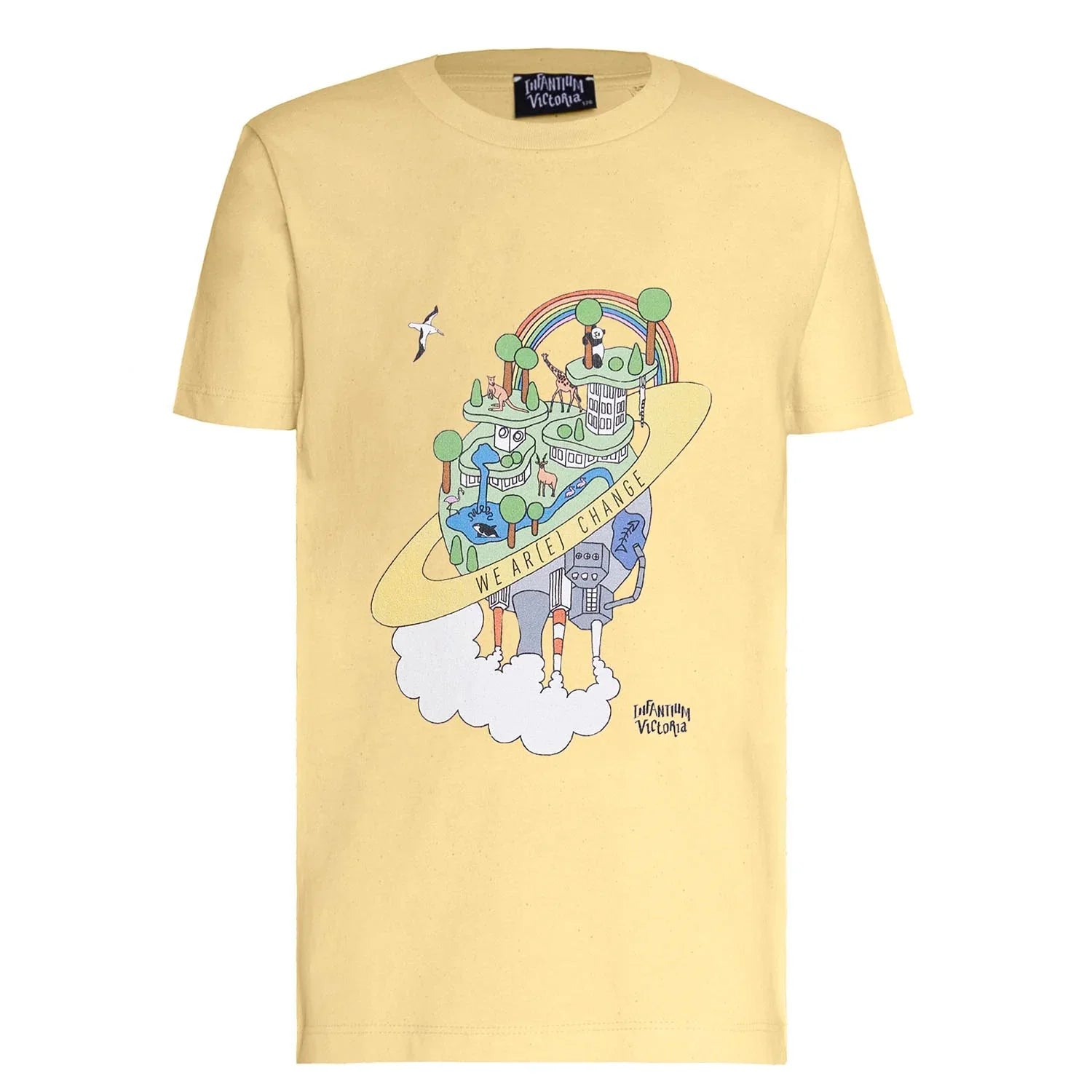 Graphic T Shirts for Boys and Girls - Earth Day Print in yellow with fun eco-friendly graphic design.