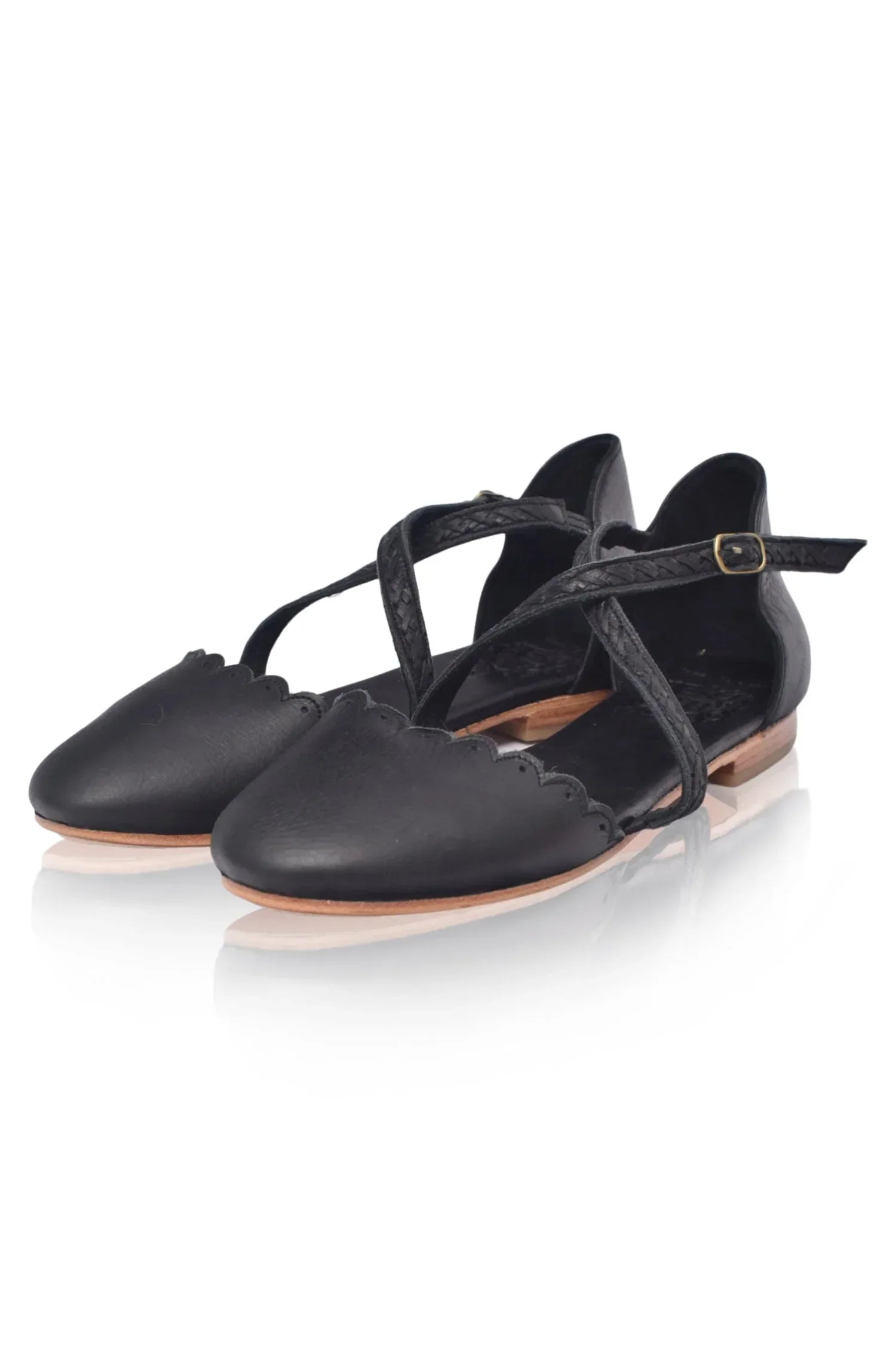 Montana Criss Cross Leather Flats - Modz Designs