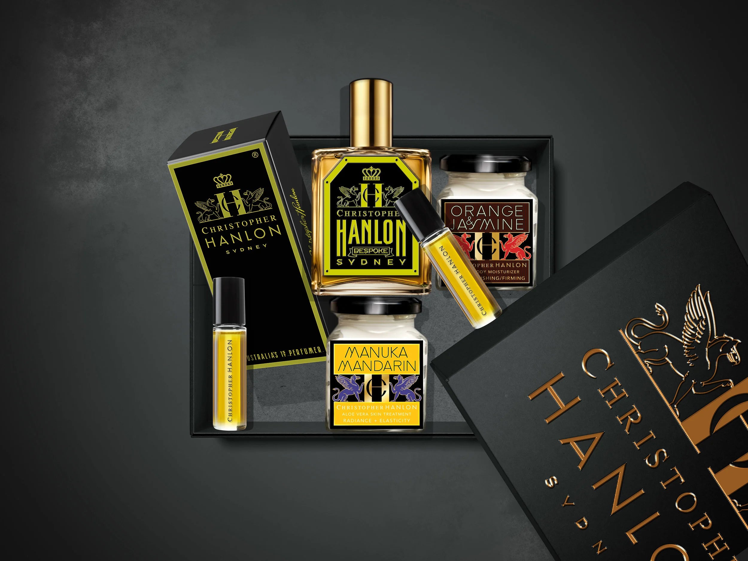 BESPOKE ARCHIVE PERFUME Gift Set | Him/Her featuring luxury perfume and skincare in a stylish box.