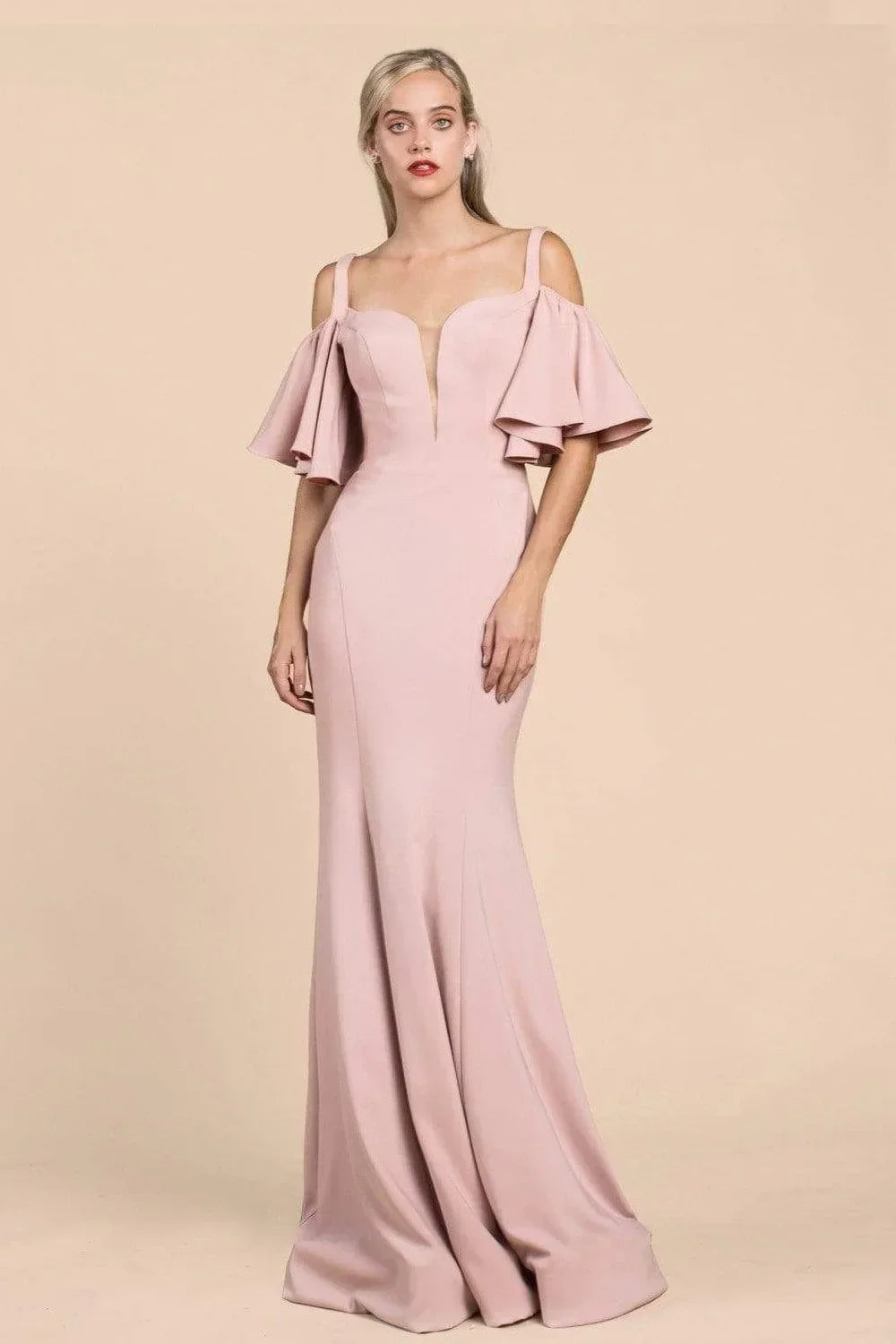 Long Square Neckline Evening Gown - Modz Designs