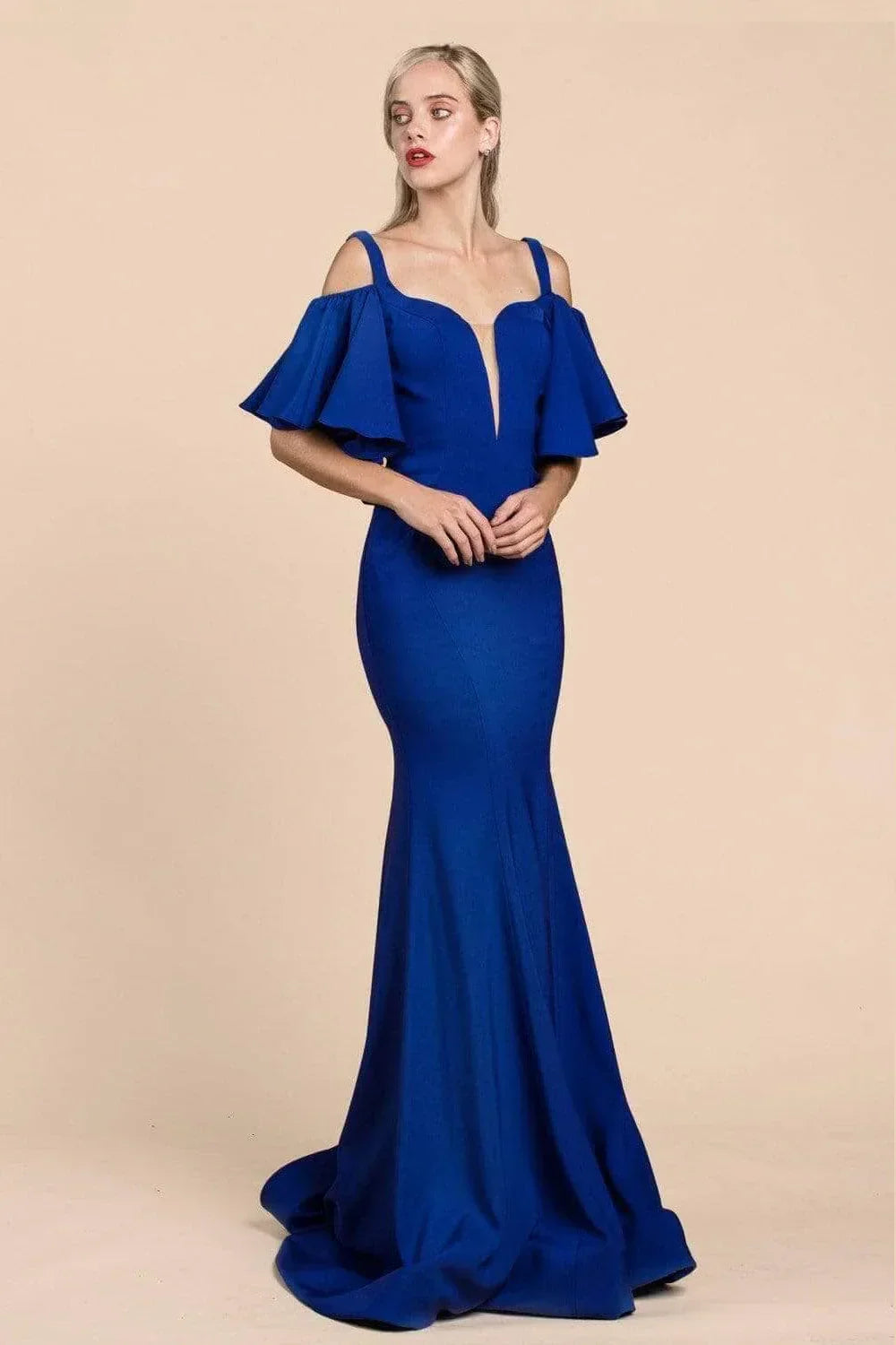 Long Square Neckline Evening Gown - Modz Designs