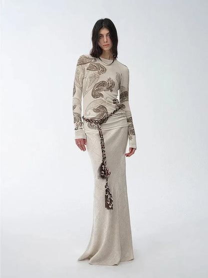 Retro bias-cut linen blended straight fishtail maxi skirt"Light and breezy" - Modz Designs