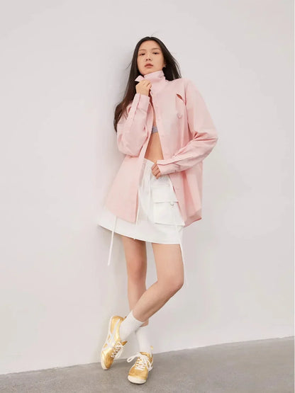 "Spring and Summer Prank" Tencel jacquard striped long-sleeved shirt jacket women&