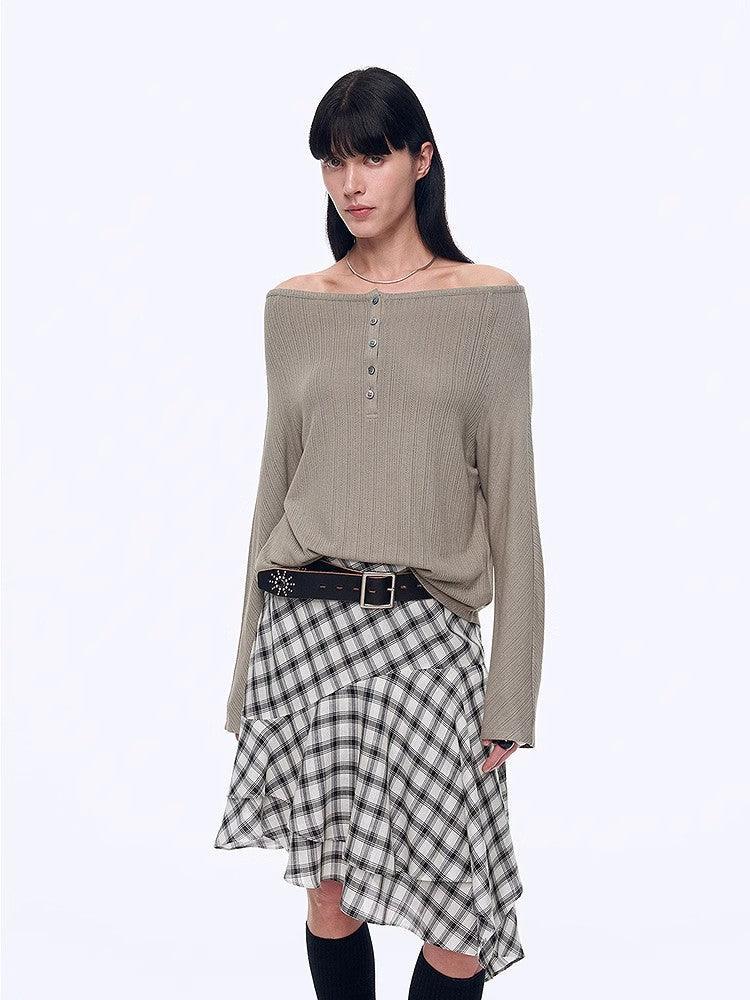 "Fashion Law" Casual One-shoulder Raglan Sleeve T-shirt Top - Modz Designs