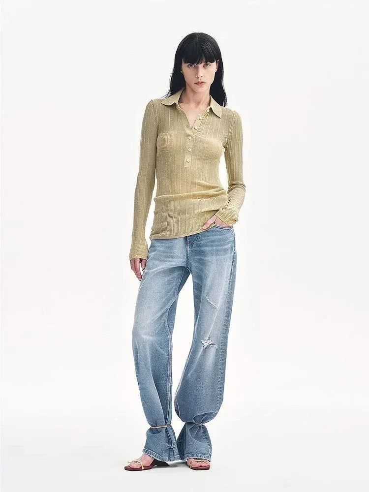 "Spring Inspiration" Retro Slim Fit POLO Neck Sweater - Modz Designs