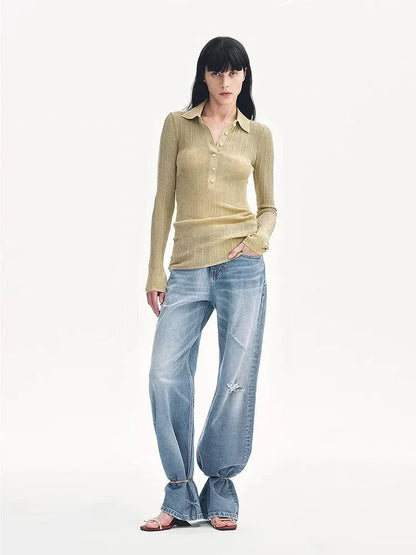 "Spring Inspiration" Retro Slim Fit POLO Neck Sweater - Modz Designs