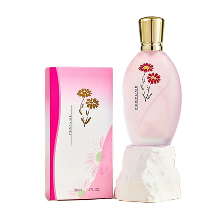 fresh floral perfume Parfume - Captivating Fresh Floral Fragrance in a glass bottle with floral packaging design.