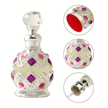 NNETM Luxury Dubai Floral Perfume Oil for Women, decorative bottle with gemstones, 15ml capacity, elegant design.