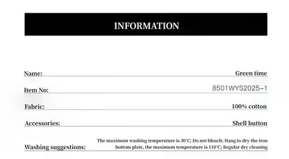 "Green Time" lapel side slit two-wear cotton printed shirt - Modz Designs