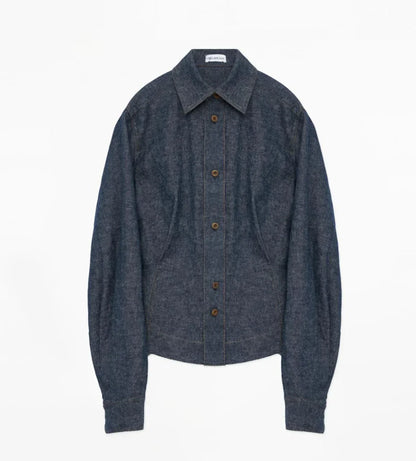 "Berlin Afternoon Tea" Refreshing breathable twill linen deconstructed silhouette old money style waist shirt top - Modz Designs