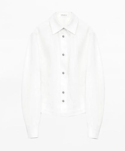 "Berlin Afternoon Tea" Refreshing breathable twill linen deconstructed silhouette old money style waist shirt top - Modz Designs