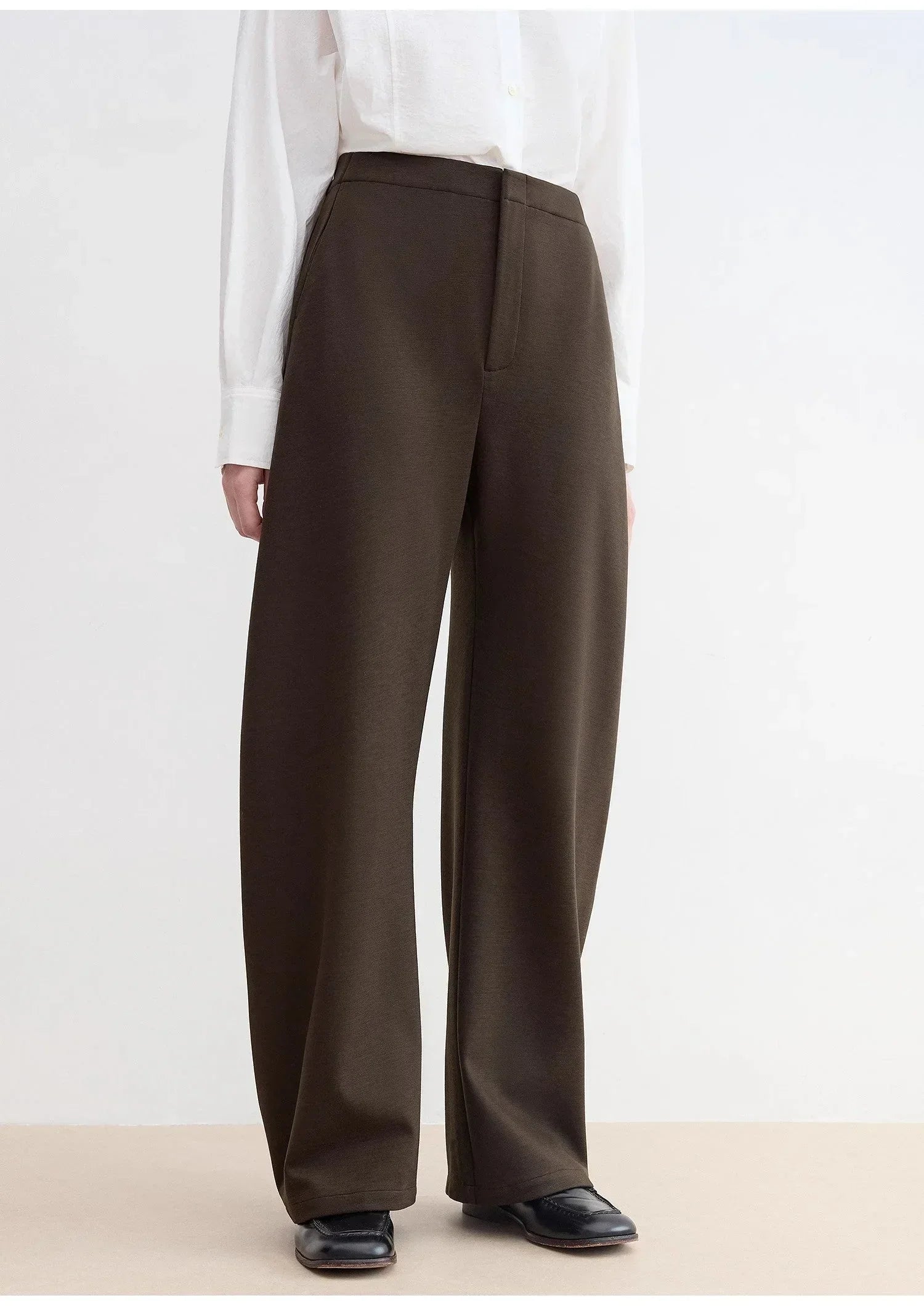 "Nostalgic Stroll" Wool Blended High Waist Curved Scimitar Casual Pants for Women - Modz Designs