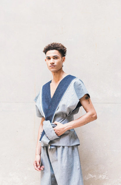 Karategi Denim Short Kimono - Modz Designs