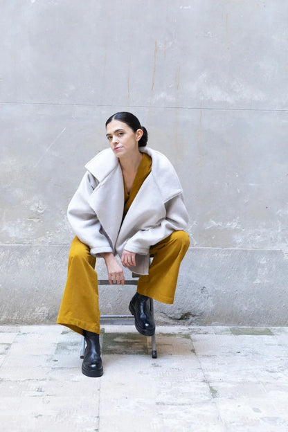 Soft Short Recycled Wool Trench Coat - Modz Designs