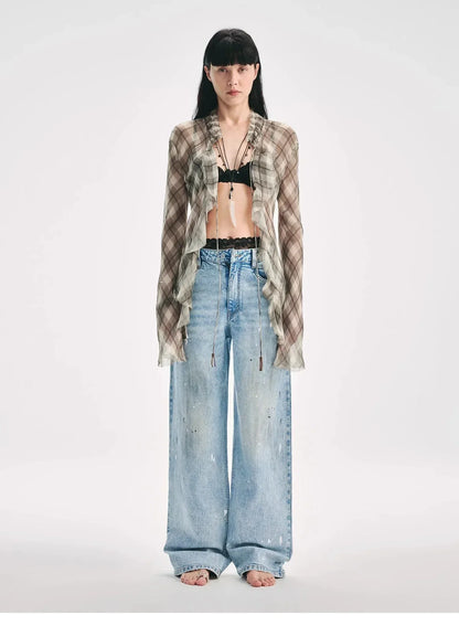 "Fashion Archive" Retro Plaid Light Gauze Cool Slim Shirt - Modz Designs