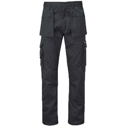 Mens Tuffstuff Pro Work Trousers - 711 in charcoal color with multiple pockets for tools and knee pads.