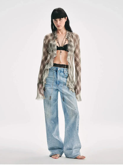 "Fashion Archive" Retro Plaid Light Gauze Cool Slim Shirt - Modz Designs