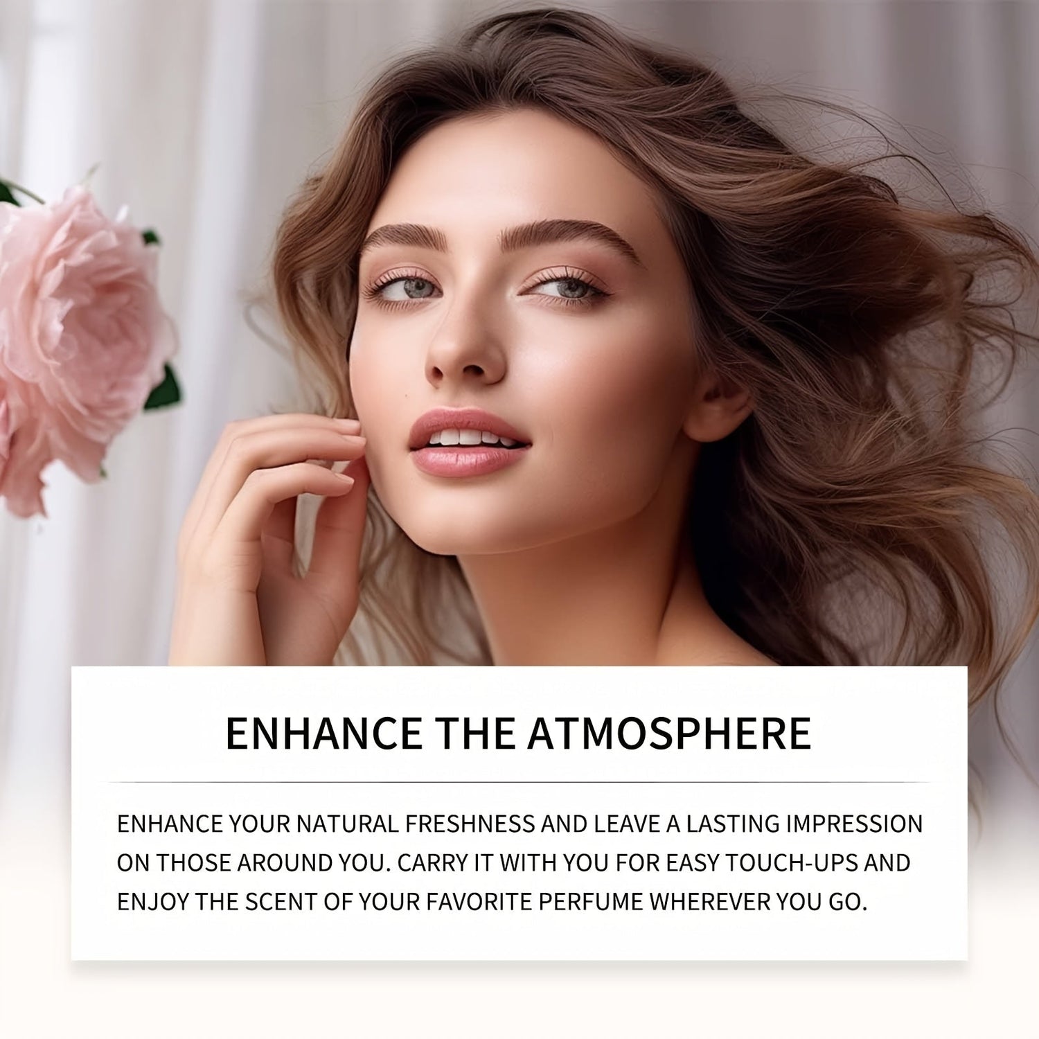 Black Opium Perfume Oil for Women displayed with a beautiful model, enhancing natural freshness and lasting impressions.