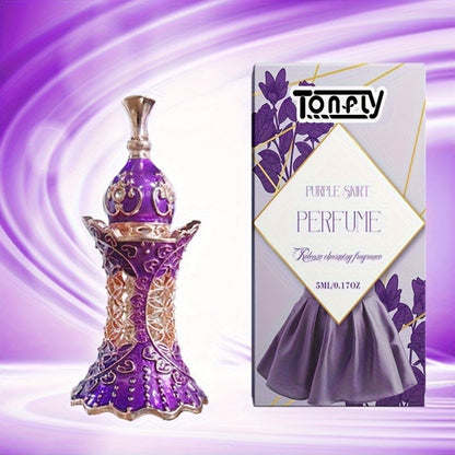 NNETM Purple Skirt Perfume Floral Fragrance in ornate purple bottle with elegant packaging, size 5 ml.