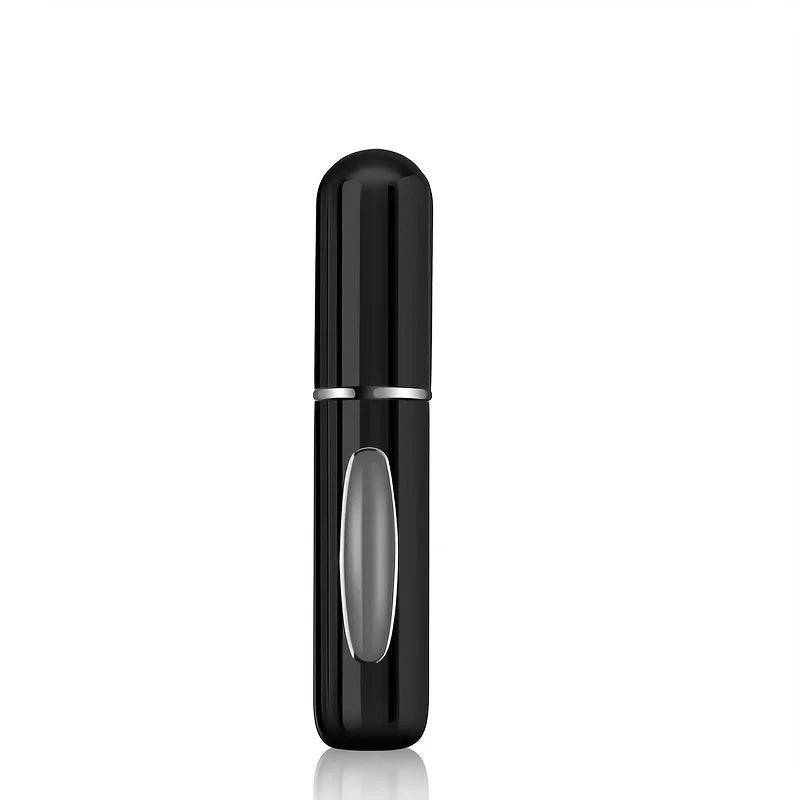 5ml Portable Perfume Atomizer Spray Bottle in sleek black design, ideal for travel and personal fragrance.