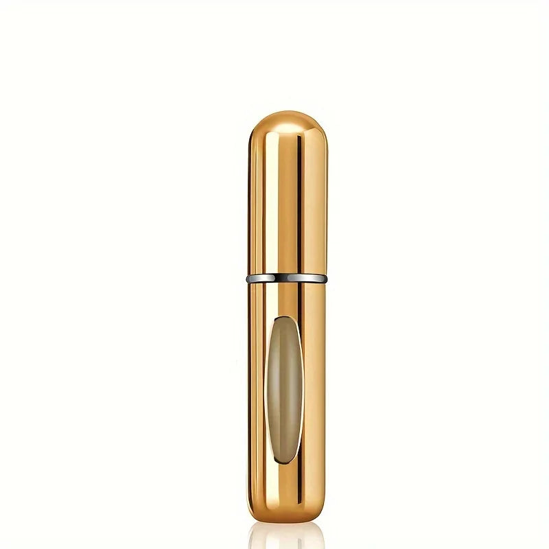 5ml Portable Perfume Atomizer Spray Bottle in sleek gold design, perfect for travel and personal fragrance.