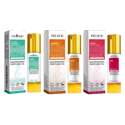 EELHOE Jasmine Rose Perfume and nourishing perfume oils in elegant packaging.