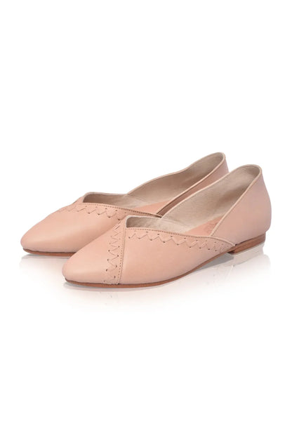Elle Pointy Toe Leather Ballet Flats - Modz Designs