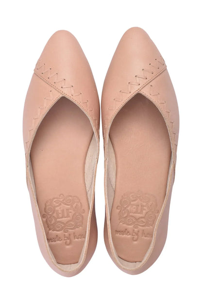 Elle Pointy Toe Leather Ballet Flats - Modz Designs