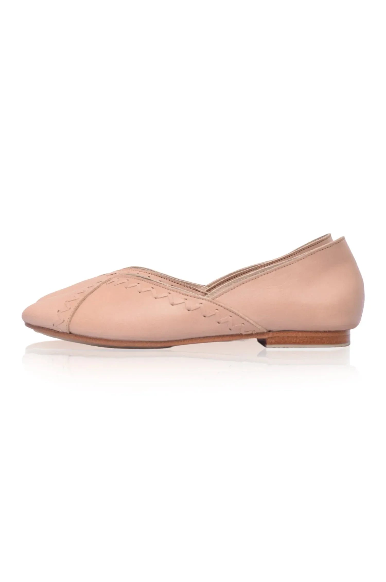 Elle Pointy Toe Leather Ballet Flats - Modz Designs