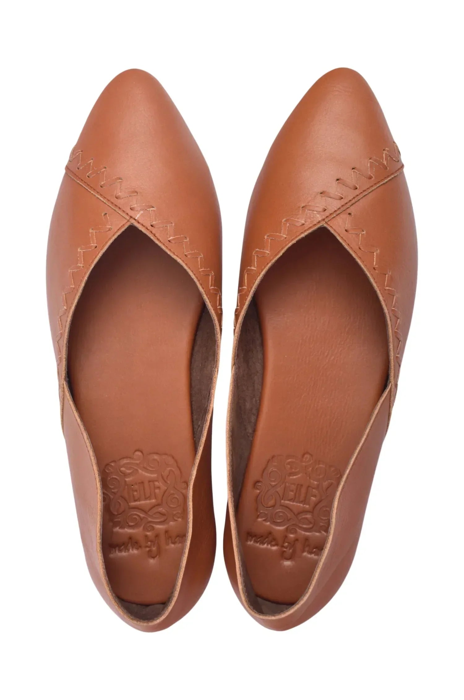 Elle Pointy Toe Leather Ballet Flats - Modz Designs
