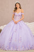 3-D Flower Applique Jewel Mesh Quinceanera Gown w/ Long Tail - Modz Designs