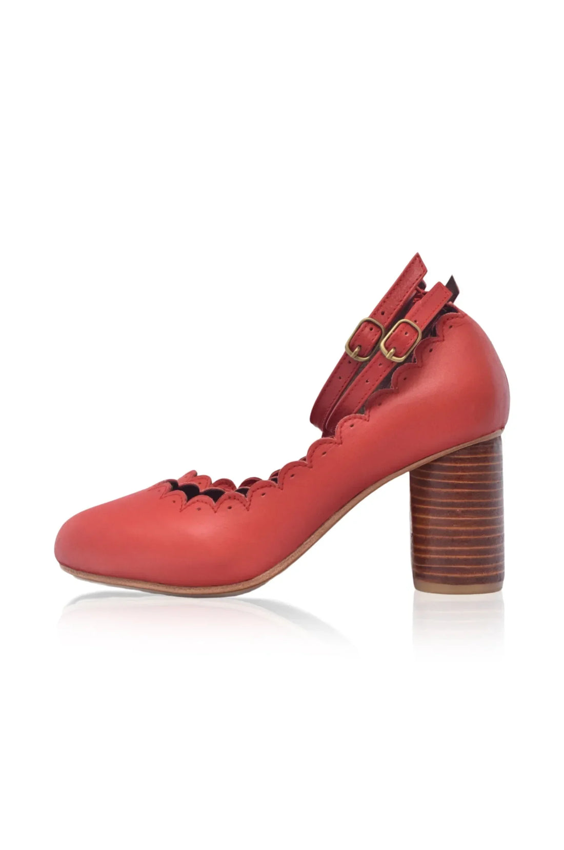 Hermosa Round Heel Leather Pumps - Modz Designs