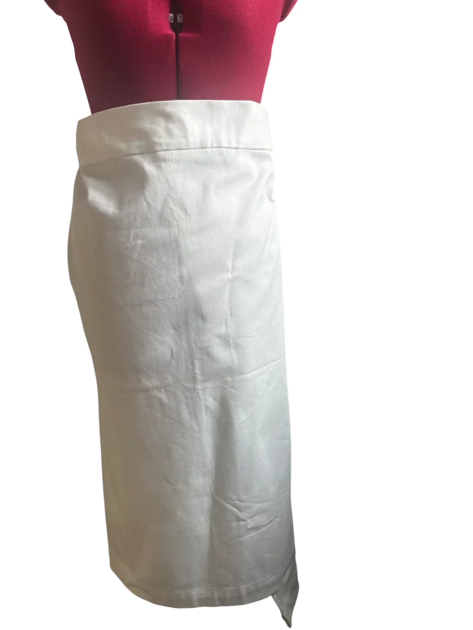 End of roll White Cotton Denim Wrap Midi Skirt - Modz Designs