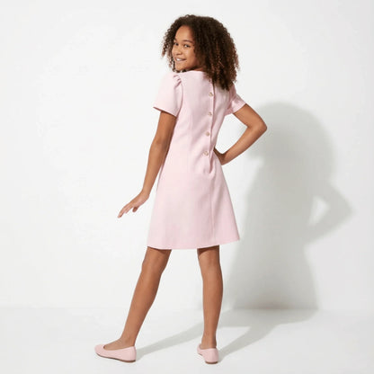 royal button a-line girls dress