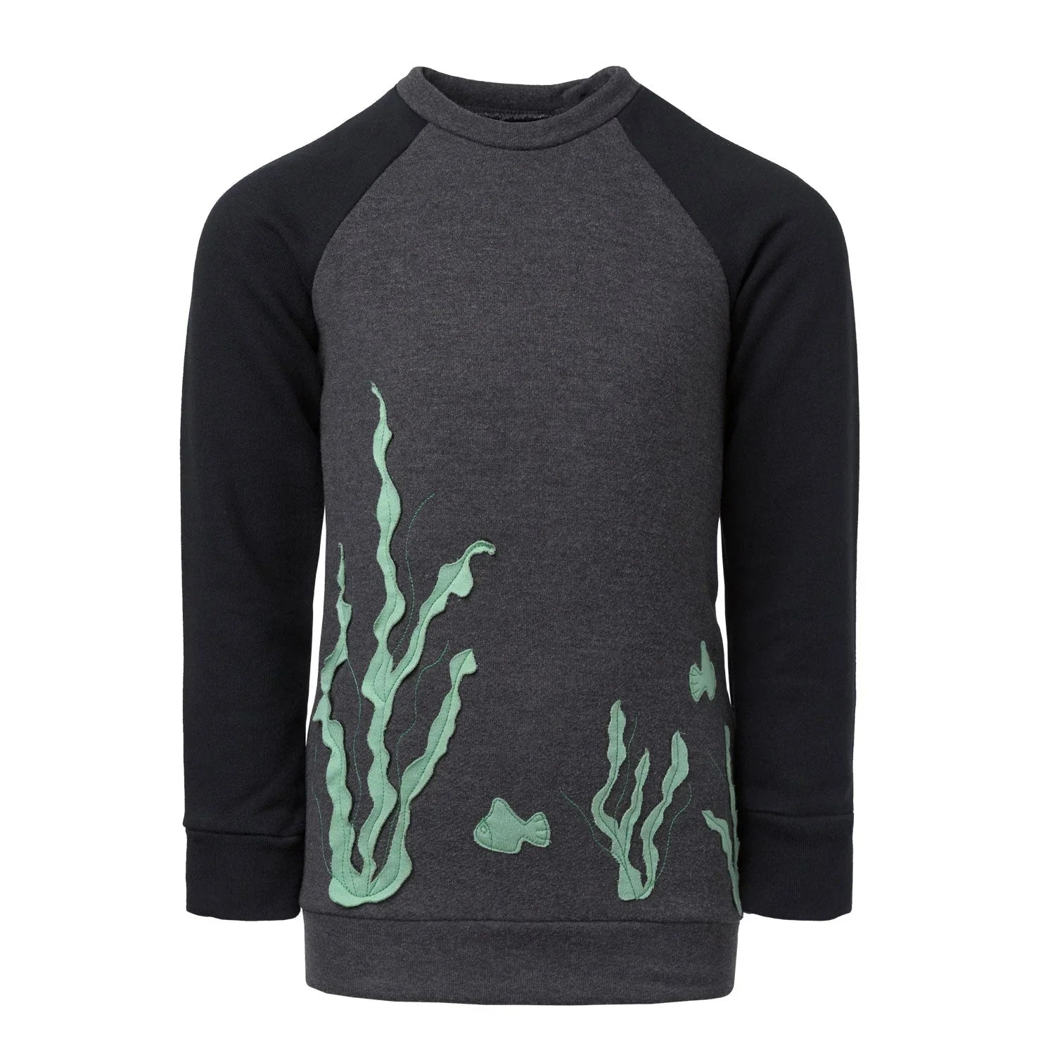 Sweatshirt with Marine Application featuring playful marine design and comfortable raglan sleeves for kids.
