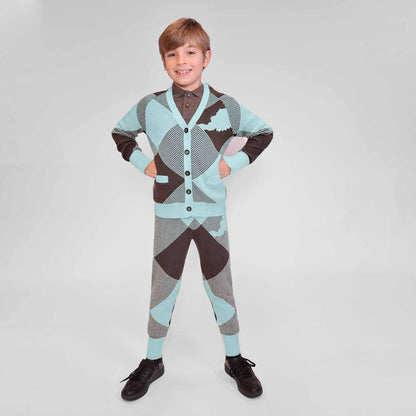 Kids Chestnut and Mint Knit Pants - Modz Designs