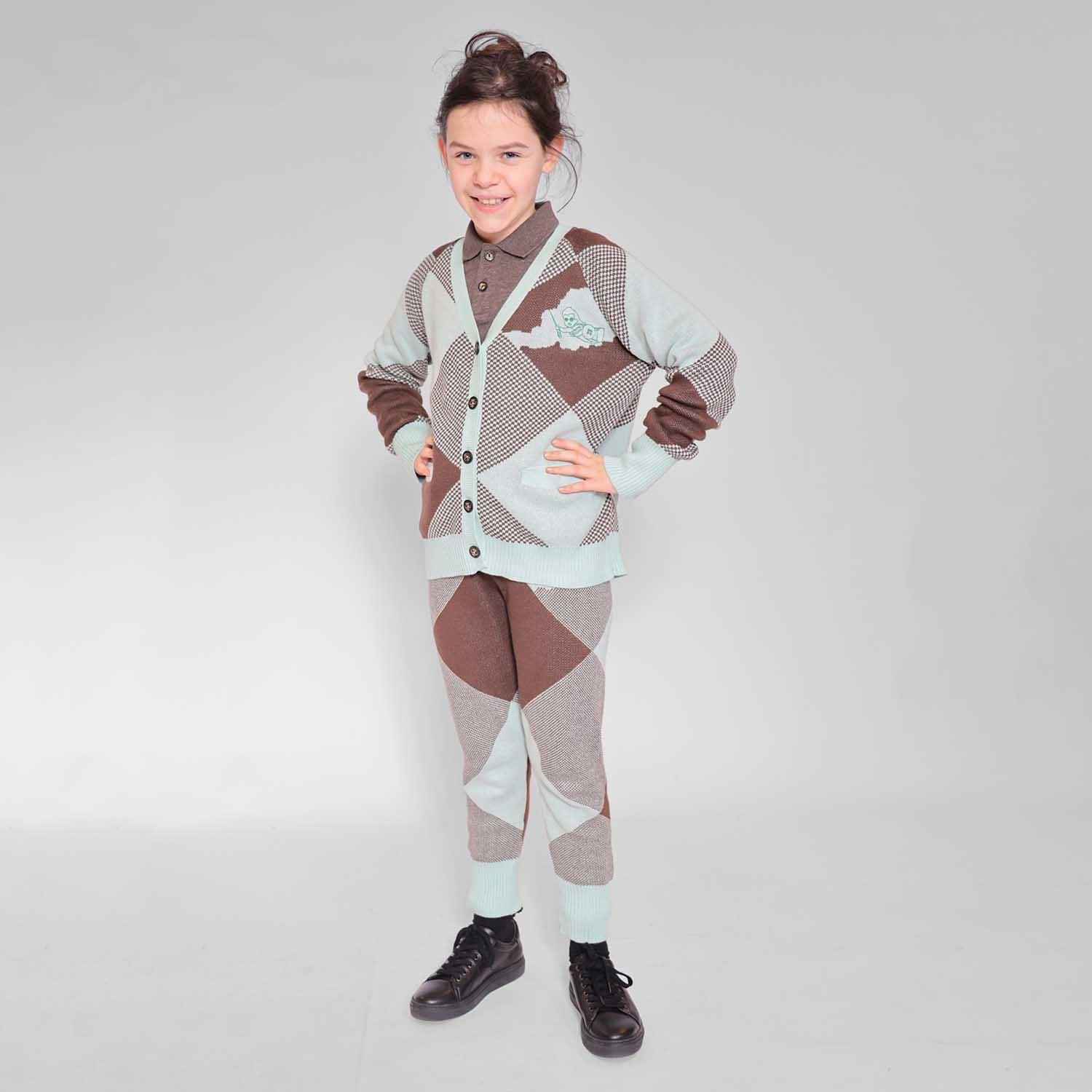 Kids Chestnut and Mint Knit Pants - Modz Designs