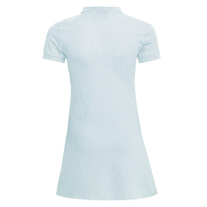 Back view of the Mint Green Girls Polo Dress, showcasing soft organic cotton fabric and stylish design.