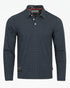 ZIMEGO Mens Long Sleeve Golf Polo Stretch Office Casual Holiday T-Shirt in navy with polka dot pattern, soft and lightweight.
