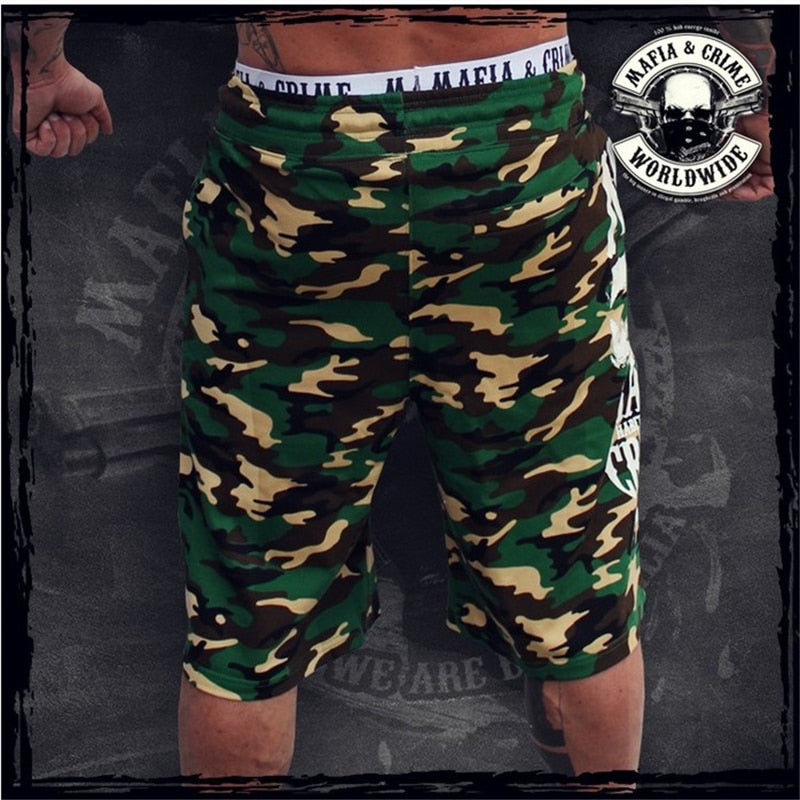 Mens summer fitness camouflage shorts fashion Casual Calf-Length Sweatpants male Joggers Workout Cotton Brand Short Trousers