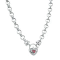 925 Sterling Silver Plated 10mm Belcher Chain Necklace with a Red Filigree Locket - USA Made - Modz Designs