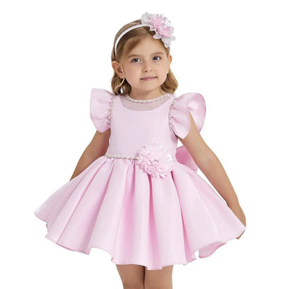 girls formal satin dress