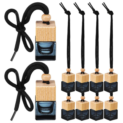 NNEOBA 10PCS Hanging Car Perfume Diffuser elegant black and wood design for car interior freshness