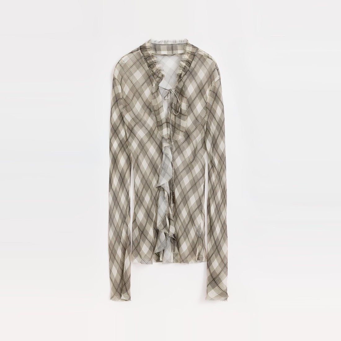 "Fashion Archive" Retro Plaid Light Gauze Cool Slim Shirt - Modz Designs