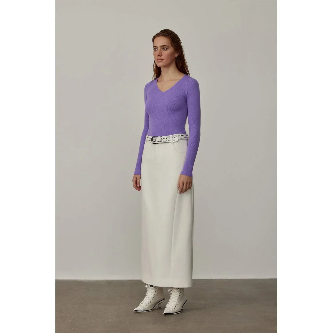 "Stobe" worsted low-waisted fashionable versatile suit retro neutral straight skirt - Modz Designs