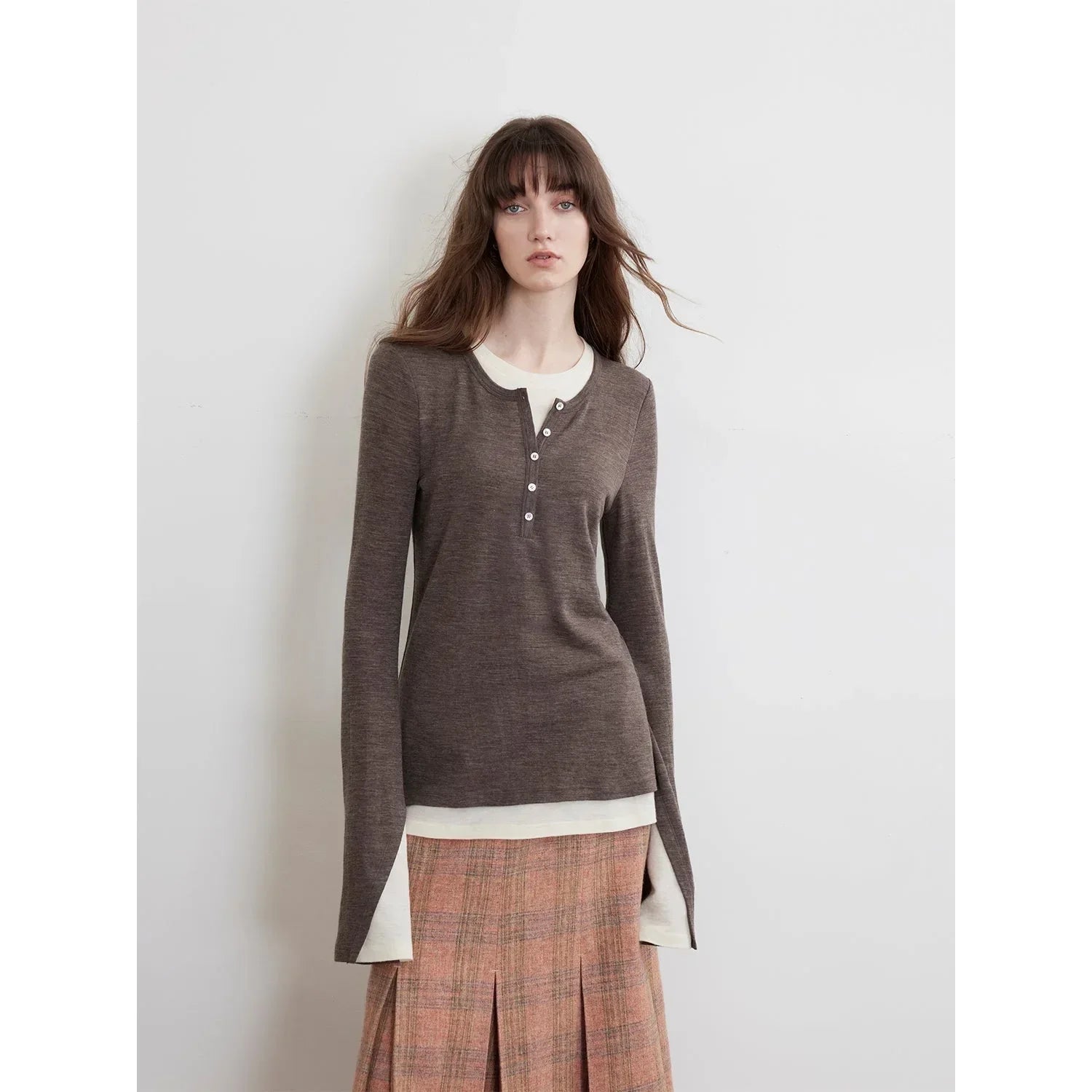 "Letter from Munich" elastic skin-friendly all-wool sweater women&